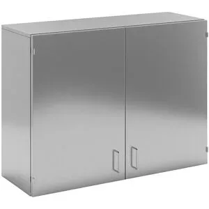 kaiserkraft Reinraum-Wandhängeschrank aus Edelstahl, 2 Flügeltüren, Breite 1000 mm