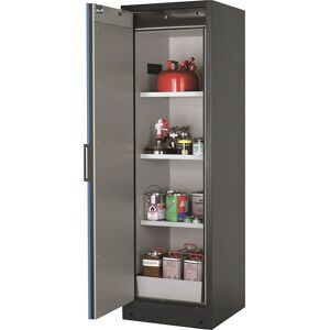 Feuerbeständiger Gefahrstoffschrank Typ 90, 1-türig, 3 Fachböden, Tür lichtblau eurokraft pro
