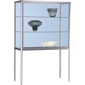 Vitrine, Ausführung Schrankvitrine, Breite 1200 mm, 2 Schiebetüren, schwer entflammbar eurokraft pro