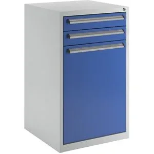 Werkzeugschrank, Breite 600 mm, Höhe 1000 mm, Schubladen 2 x 100 mm, Tür 1 x 700 mm eurokraft basic