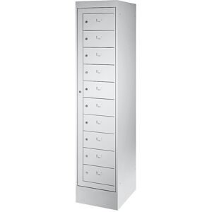 kaiserkraft Laptopschrank, 10 Fächer, HxB 1900 x 400 mm, lichtgrau