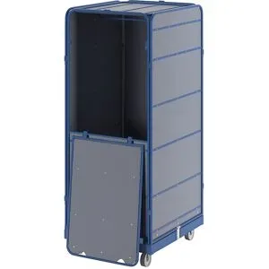 kaiserkraft Rollbehälter SAFE, Logistikbox, HxBxT 1785 x 720 x 810 mm, Rollplatte blau