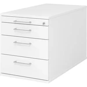 Rollcontainer, 1 Utensilienschub, 3 Materialschübe, Tiefe 800 mm, weiß eurokraft pro