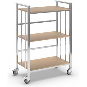 Bürowagen, Tragfähigkeit 100 kg, 3 Etagen, LxBxH 770 x 405 x 1020 mm eurokraft pro
