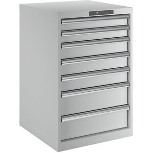 Schubladenschrank, 7 Schubladen, BxTxH 564 x 572 x 850 mm, lichtgrau LISTA