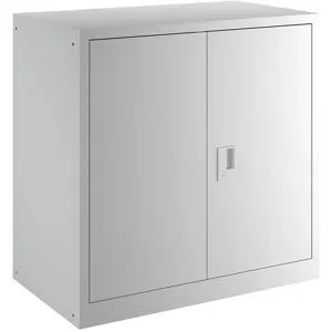 Flügeltürenschrank, 2 Fachböden, Breite 1000 mm, lichtgrau LISTA