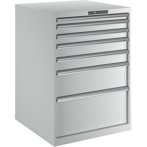 Schubladenschrank, 7 Schubladen, BxTxH 717 x 725 x 1000 mm, lichtgrau LISTA