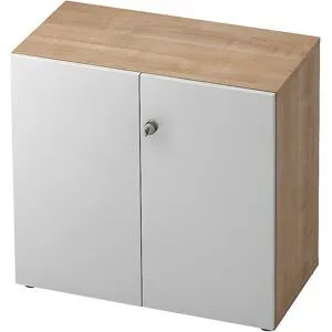 Aktenschrank, Flügeltüren, 1 Fachboden, Nussbaum-Dekor / alusilber eurokraft pro