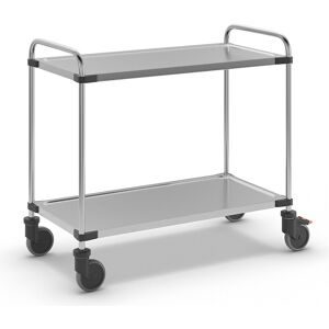 kaiserkraft Servierwagen aus Edelstahl, mit 2 Etagen, LxBxH 1070 x 570 x 950 mm, unmontiert