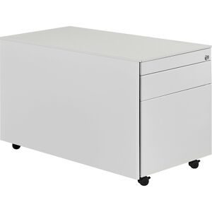Schubladencontainer mit Rollen, HxT 520 x 800 mm, 1 Materialschub, 1 Hängeregistratur, lichtgrau / lichtgrau / lichtgrau mauser