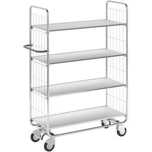 Verzinkter Etagenwagen, 4 Böden, LxBxH 1195 x 470 x 1590 mm, 4 Rollen Kongamek