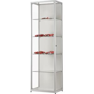 kaiserkraft Vitrine mit LED-Beleuchtung, Höhe 1984 mm, mit Drehflügeltüren, Breite 600 mm