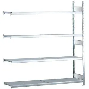 Weitspannregal, gesteckt, HxBxT 2500 x 2000 x 800 mm, Stahlböden, Anbauregal SCHULTE