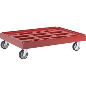 kaiserkraft Transportroller, LxB 814 x 612 mm, aus HDPE, feuerrot