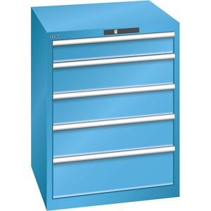 Schubladenschrank, 5 Schubladen, BxTxH 717 x 725 x 850 mm, lichtblau, Schubladentraglast 200 kg LISTA