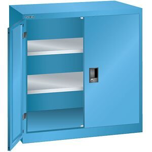 Flügeltürenschrank, 2 Fachböden, Breite 1000 mm, lichtblau LISTA