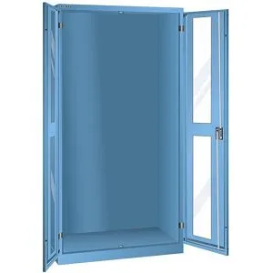 Sichtfensterschrank, HxBxT 1950 x 1000 x 580 mm, Leergehäuse, lichtblau LISTA