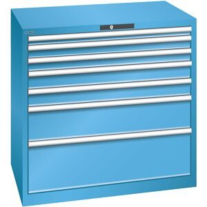 Schubladenschrank, 7 Schubladen, BxTxH 1023 x 725 x 1000 mm, lichtblau LISTA