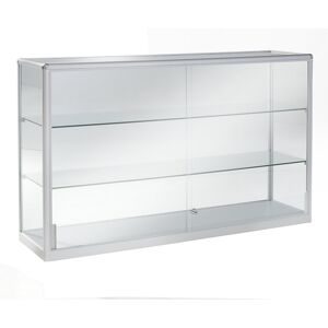 Vitrine, Ausführung halbhoch, Breite 1500 mm, 2 Schiebetüren eurokraft pro