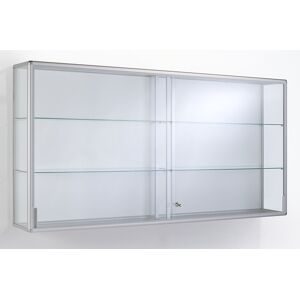 Vitrine, Ausführung Wandvitrine, Breite 1220 mm, 2 Schiebetüren eurokraft pro