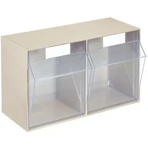 kaiserkraft Klappkasten-System, Gehäuse-HxBxT 353 x 600 x 299 mm, 2 Kästen, sandbeige, ab 10 Stk
