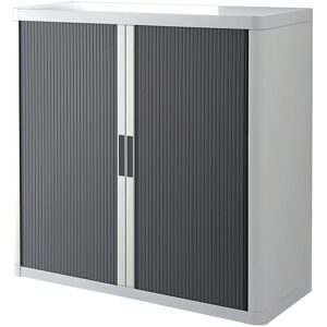 Rollladenschrank easyOffice®, 2 Fachböden, Höhe 1040 mm, weiß / anthrazit Paperflow