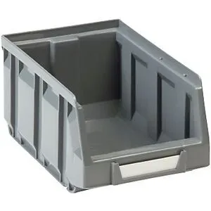 kaiserkraft Sichtlagerkasten aus Polyethylen, LxBxH 165 x 105 x 82 mm, grau, VE 48 Stk