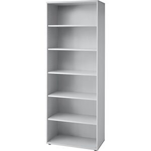 Büroregal, 5 Fachböden, HxBxT 2156 x 800 x 400 mm, lichtgrau eurokraft pro