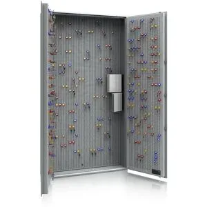 kaiserkraft Schlüsseltresor, Sicherheitsstufe A und Euro-Norm S1, lichtgrau, HxBxT 1800 x 1000 x 200 mm, für max. 1000 Haken