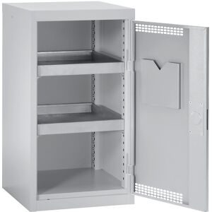 kaiserkraft Umweltschrank mit Türlochung, HxBxT 900 x 500 x 500 mm, 2 Wannenböden, lichtgrau / lichtgrau