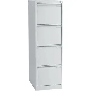 Hängeregistraturschrank, 1-bahnig, 4 Schübe, DIN A4, lichtgrau BISLEY