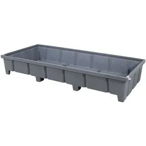kaiserkraft Regal-Bodenwanne, aus Polyethylen, Auffangvolumen 600 l, für Fachbreite 2700 mm
