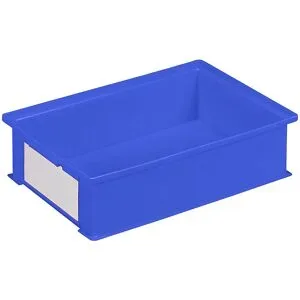 kaiserkraft Stapeltransportkasten, LxBxH 465 x 314 x 120 mm, Farbe Blau, VE 16 Stk
