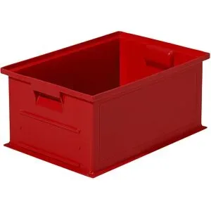 kaiserkraft Stapeltransportkasten, LxBxH 465 x 314 x 198 mm, Farbe Rot, VE 10 Stk