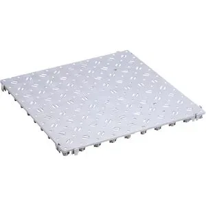 kaiserkraft Kunststoff-Bodenrost, Polyethylen, 500 x 500 mm, stabil, VE 20 Stk, lichtgrau