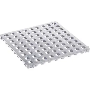 kaiserkraft Kunststoff-Bodenrost, Polyethylen, 500 x 500 mm, Standard, VE 20 Stk, lichtgrau