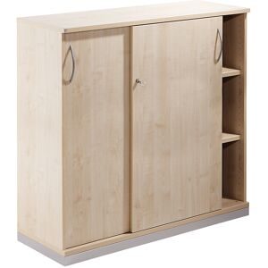 kaiserkraft THEA - Schiebetürenschrank, 2 Fachböden, 3 Ordnerhöhen, Ahorn-Dekor