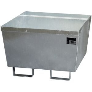 Stahl-Auffangwanne mit Randprofilierung, LxBxH 800 x 800 x 545 mm, ohne Rost, feuerverzinkt eurokraft pro