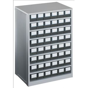 kaiserkraft Schubladenmagazin, Gehäuse-Traglast 240 kg, HxBxT 862 x 600 x 417 mm, 48 Schubladen, Schubladen grau