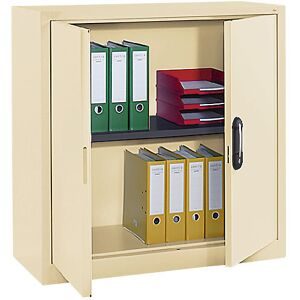 Stahlschrank mit Flügeltüren, HxBxT 1000 x 1000 x 420 mm, hellelfenbein C+P