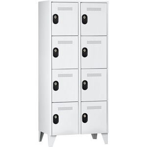 4er-Schließfachschrank Köln, 2 Abteile, lichtgrau, 800 mm Wolf