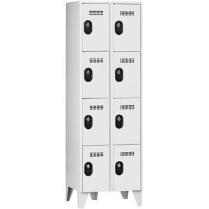 4er-Schließfachschrank Köln, 2 Abteile, lichtgrau, 600 mm Wolf