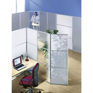 Stellwand- und Paraventsystem, HxBxT 1800 x 600 x 18 mm, MDF-Platte alusilber eurokraft pro