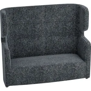 Akustiksofa VIVO, Zweisitzer mit hoher Rückenlehne, anthrazit BISLEY