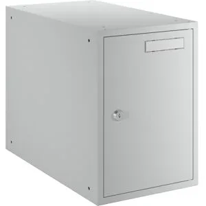 Schließfachwürfel, HxBxT 350 x 250 x 450 mm, Vollblechtür, lichtgrau eurokraft basic