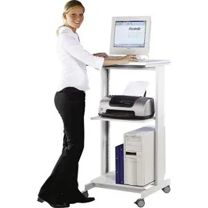 PC-Tisch, mit zwei Fachböden, HxBxT 1180 x 600 x 500 mm, lichtgrau RAL 7035 Twinco