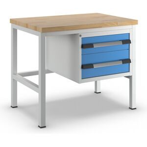Werkbank, Gestellbauweise Serie 8000, 2 Schubladen: 1 x 150 mm, 1 x 210 mm, BxT 1000 x 700 mm eurokraft pro