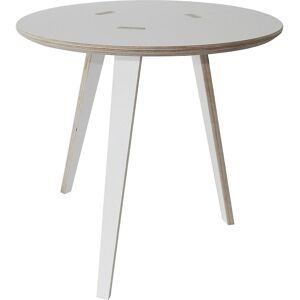 Beistelltisch RUND, Birke Multiplex, weiß beschichtet, HxØ 500 x 500 mm Tojo