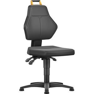 Arbeitsdrehstuhl, schwarz, mit Bodengleitern, PU-Schaumpolster eurokraft pro