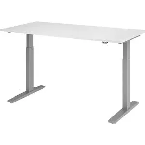 Hammerbacher Sitz-Stehschreibtisch VXMKA16/W/S Weiß 1600 x 800 mm